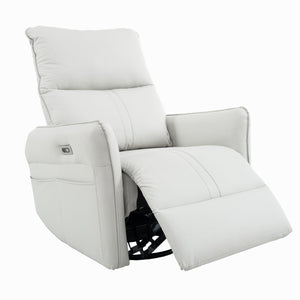 English Elm 270° Power Swivel Rocker Recliner Chair - Pu Leather Electric Glider With Usb Ports For Comfort W1028S00026