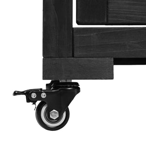 English Elm Topmax Fir Wood Polycarbonate Cold Frame Greenhouse with Wheels Adjustable Shelves Outdoor Black WF297923AAB