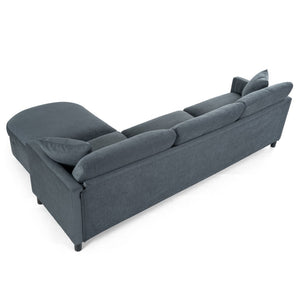 English Elm 107.87'sectional Sofa with Ottoman Pine Frame Removable Cushions Living Room Seating Dark Gray W680S00009