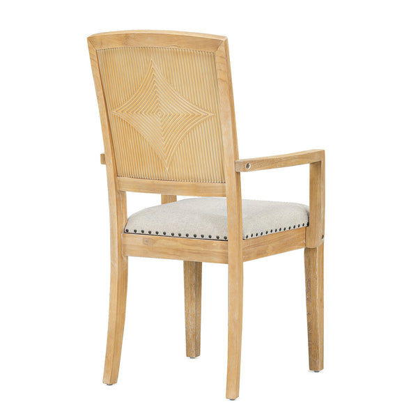 English Elm TOPMAX Rustic Extendable Dining Set with 84" Table and 24" Leaf, 9-Piece Wood Frame, Upholstered Chairs Natural+Grey SP000038AAD