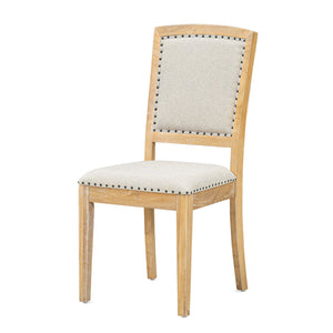 English Elm TOPMAX Rustic Extendable Dining Set with 84" Table and 24" Leaf, 9-Piece Wood Frame, Upholstered Chairs Natural+Grey SP000038AAD