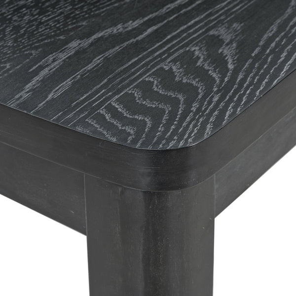 English Elm TOPMAX Rustic Extendable Dining Set with 84" Table and 24" Leaf, 9-Piece Wood Frame, Upholstered Chairs Black+ Gray SP000038AAB