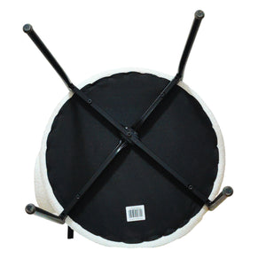 English Elm White Plush Boucle Dining Chair Set of 4 with Curved Back, Thick Cushion, Ergonomic Comfort, Matte Legs White+Black W2189138693