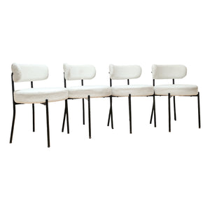 English Elm 62.4" Modern Extendable Dining Table Set For 4-8 With Stylish Metal Legs & Comfortable Chairs W2189S00149