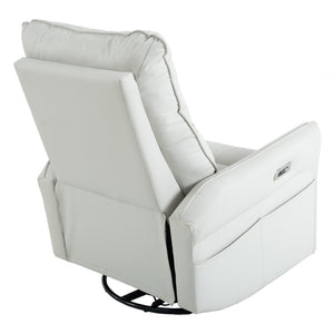 English Elm 270° Power Swivel Rocker Recliner Chair - Pu Leather Electric Glider With Usb Ports For Comfort W1028S00026