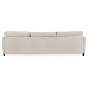 English Elm 107.87'sectional Sofa with Ottoman Removable Cushions Pine Frame L-shaped Living Room Beige W680S00145