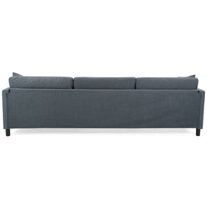 English Elm 107.87'sectional Sofa with Ottoman Removable Cushions Pine Frame L-shaped Living Room Dark Gray W680S00146