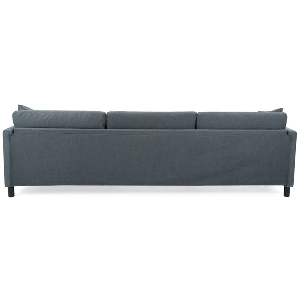 English Elm 107.87'sectional Sofa with Ottoman Pine Frame Removable Cushions Living Room Seating Dark Gray W680S00009