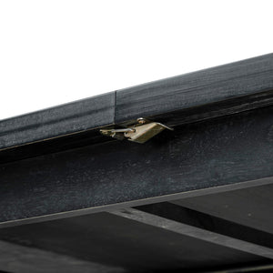 English Elm TOPMAX Rustic Extendable Dining Set with 84" Table and 24" Leaf, 9-Piece Wood Frame, Upholstered Chairs Black+ Gray SP000038AAB