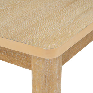 English Elm TOPMAX Rustic Extendable Dining Set with 84" Table and 24" Leaf, 9-Piece Wood Frame, Upholstered Chairs Natural+Grey SP000038AAD