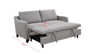 English Elm 69"3 Convertible Queen Sleeper Sofa Bed with 3-Level Adjustable Backrest, Modern Compact Futon Lounge Crafted for Comfort (Gray) W1417132011