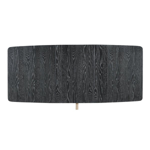 English Elm TOPMAX Rustic Extendable Dining Set with 84" Table and 24" Leaf, 9-Piece Wood Frame, Upholstered Chairs Black+ Gray SP000038AAB