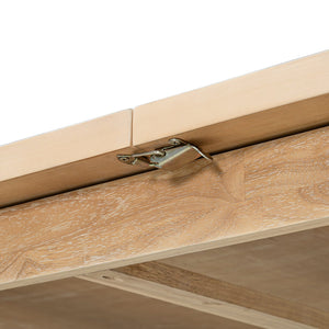 English Elm TOPMAX Rustic Extendable Dining Set with 84" Table and 24" Leaf, 9-Piece Wood Frame, Upholstered Chairs Natural+Grey SP000038AAD