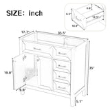 English Elm 36" Bathroom Vanity Without Sink, Cabinet Base Only, Bathroom Cabinet With Drawers, Solid Frame and Mdf Board, Green