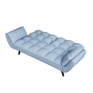 English Elm 74 Velvet 2-Seater Sofa Blue Small Space Apartment Couch 57"x39"x29" Durable Wood Frame 300LB Capacity W1658135096