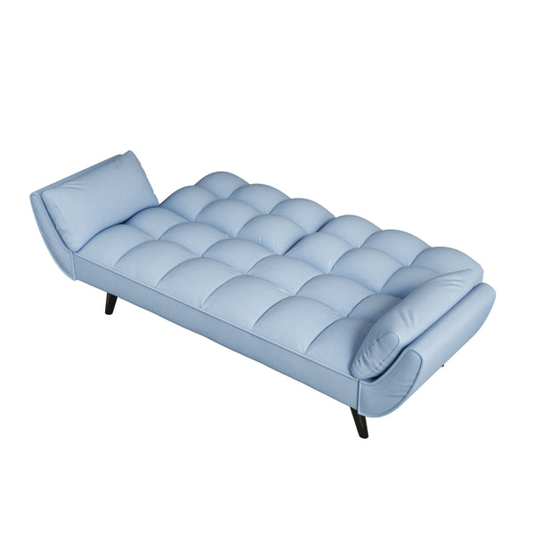 English Elm 74 Velvet 2-Seater Sofa Blue Small Space Apartment Couch 57"x39"x29" Durable Wood Frame 300LB Capacity W1658135096