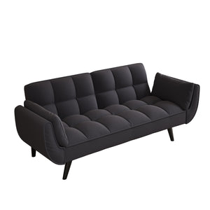 English Elm 74 Velvet 2-Seater Sofa with Solid Wood Frame, 57"x39" Compact Apartment Loveseat in Blue W1658135106