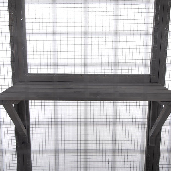 English Elm Extra Large Outdoor Catio Enclosure Fir Frame Galvanized Mesh Walk-in Cat Run W2181P151913