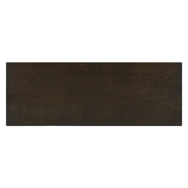 English Elm 4pc Counter Height Dining Set with Built-In USB & Outlets, Drawer Table and 3 Cushioned Stools Espresso 69.25 L x 30.25 W x 8.5 H B011P151855