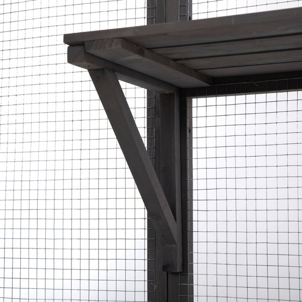 English Elm Extra Large Outdoor Catio Enclosure Fir Frame Galvanized Mesh Walk-in Cat Run W2181P151913