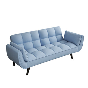 English Elm 74 Velvet 2-Seater Sofa Blue Small Space Apartment Couch 57"x39"x29" Durable Wood Frame 300LB Capacity W1658135096