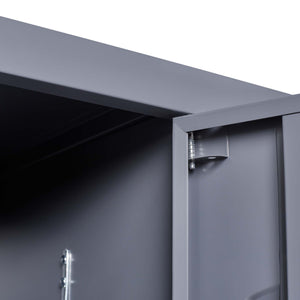 English Elm 3 Door 72"H metal lockers with locks — durable steel storage cabinet for gym, office, school security and organization T2398P151995