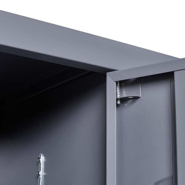 English Elm 3 Door 72"H metal lockers with locks — durable steel storage cabinet for gym, office, school security and organization T2398P151995