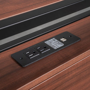 English Elm Queen Metal Platform Bed with Trundle, USB Ports, Sturdy Wood Slats & No Box Spring Needed Black MF299542AAB