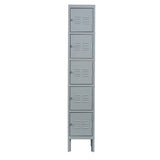 English Elm 5 Door 66"H Metal Lockers With Lock For Employees,Storage Locker Cabinet For Home Gym Office School Garage,Gray