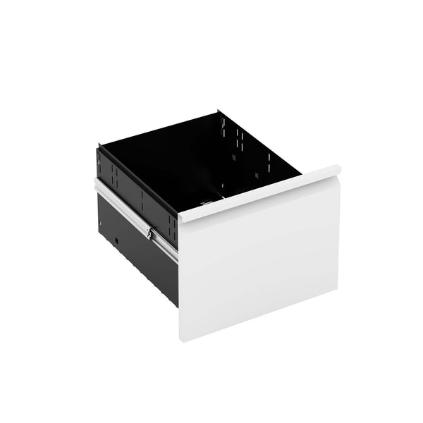 English Elm 3 Drawer Mobile File Cabinet With Lock - Compact Metal Organizer For Home Office, Fully Assembled White T2398P152000