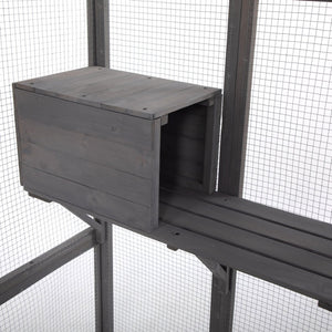 English Elm Extra Large Outdoor Catio Enclosure Fir Frame Galvanized Mesh Walk-in Cat Run W2181P151913