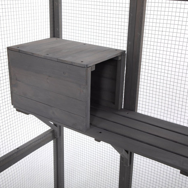 English Elm Extra Large Outdoor Catio Enclosure Fir Frame Galvanized Mesh Walk-in Cat Run W2181P151913