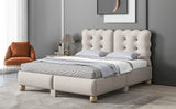 Hearth and Haven Full Size Upholstered Platform Bed with Support Legs, Beige WF313964AAK
