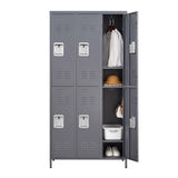 English Elm 6 Door 72"H Metal Lockers With Lock For Employees,Storage Locker Cabinet For Home Gym Office School Garage,Gray