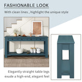 English Elm Trexm Console Table/Sofa Table With Storage Drawers and Bottom Shelf For Entryway Hallway(Dark Blue)