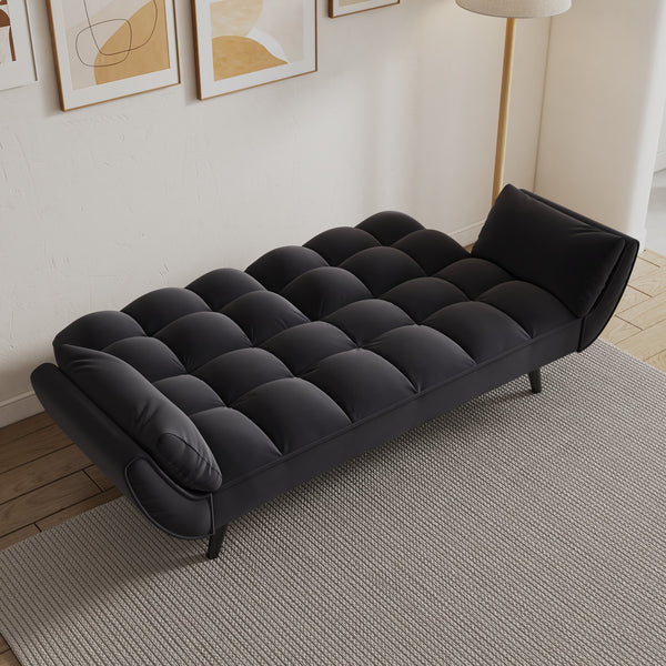 English Elm 74 Velvet 2-Seater Sofa with Solid Wood Frame, 57"x39" Compact Apartment Loveseat in Blue W1658135106