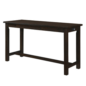 English Elm 4pc Counter Height Dining Set with Built-In USB & Outlets, Drawer Table and 3 Cushioned Stools Espresso 69.25 L x 30.25 W x 8.5 H B011P151855