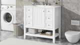 English Elm 36" Bathroom Vanity With Sink Combo, One Cabinet and Three Drawers, Solid Wood and Mdf Board, White (Old Sku:Sy999505Aak)