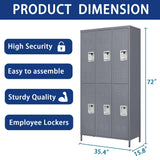 English Elm 6 Door 72"H Metal Lockers With Lock For Employees,Storage Locker Cabinet For Home Gym Office School Garage,Gray