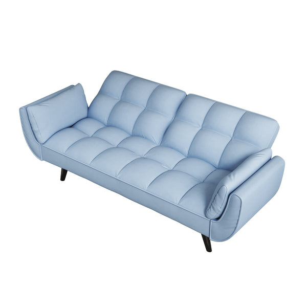 English Elm 74 Velvet 2-Seater Sofa Blue Small Space Apartment Couch 57"x39"x29" Durable Wood Frame 300LB Capacity W1658135096
