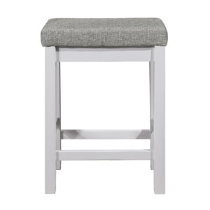 English Elm 4pc Counter Height Dining Set with Built-In USB & Outlets, Drawer Table and 3 Cushioned Stools White 69.25 L x 30.25 W x 8.5 H B011P151857