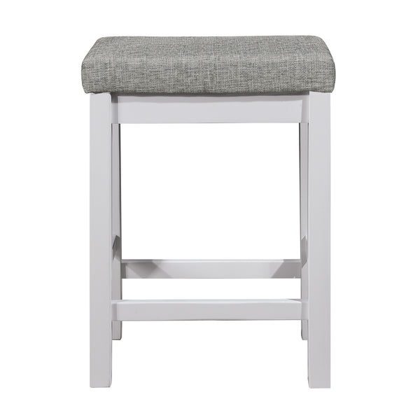 English Elm 4pc Counter Height Dining Set with Built-In USB & Outlets, Drawer Table and 3 Cushioned Stools White 69.25 L x 30.25 W x 8.5 H B011P151857