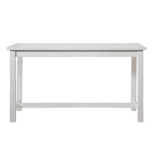 English Elm 4pc Counter Height Dining Set with Built-In USB & Outlets, Drawer Table and 3 Cushioned Stools White 69.25 L x 30.25 W x 8.5 H B011P151857