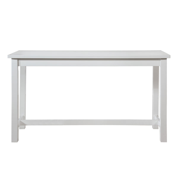 English Elm 4pc Counter Height Dining Set with Built-In USB & Outlets, Drawer Table and 3 Cushioned Stools White 69.25 L x 30.25 W x 8.5 H B011P151857