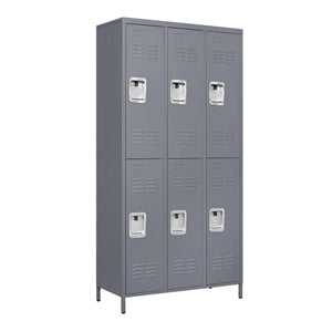 English Elm 6 Door 72"H Metal Lockers with Locking Compartments, Durable Steel Storage Cabinet for Gym Office School Home Garage T2398P151998