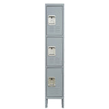 English Elm 3 Door 66"H Metal Lockers With Lock For Employees,Storage Locker Cabinet For Home Gym Office School Garage,Gray