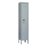 English Elm 1 Door 66"H Metal Lockers With Lock For Employees,Storage Locker Cabinet For Home Gym Office School Garage,Gray