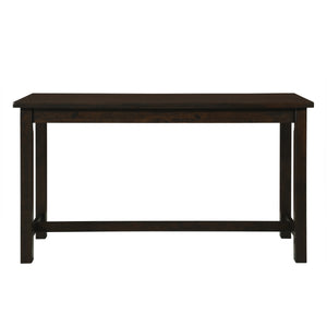 English Elm 4pc Counter Height Dining Set with Built-In USB & Outlets, Drawer Table and 3 Cushioned Stools Espresso 69.25 L x 30.25 W x 8.5 H B011P151855