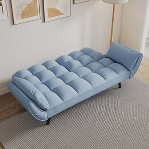English Elm 74 Velvet 2-Seater Sofa Blue Small Space Apartment Couch 57"x39"x29" Durable Wood Frame 300LB Capacity W1658135096