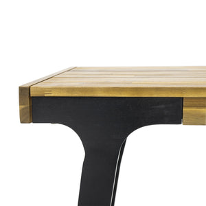English Elm Christopher Knight Home® - BENCH( Acacia Wood Outdoor Dining Table for 6 with Rust‑Resistant Metal Legs, UV Treated Teak Finish, 300 lb Capacity 74323.00